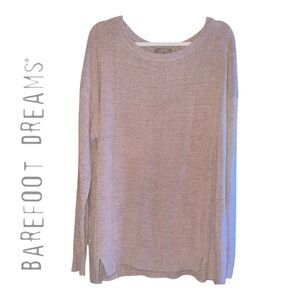 Barefoot Dreams CozyChic Ultra Lite Dockside Pullover Color Feather. Size 2X.
